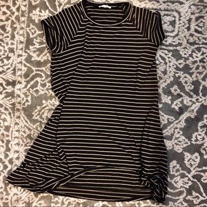 Soprano | Black & Brown Striped T-Shirt Dress | S